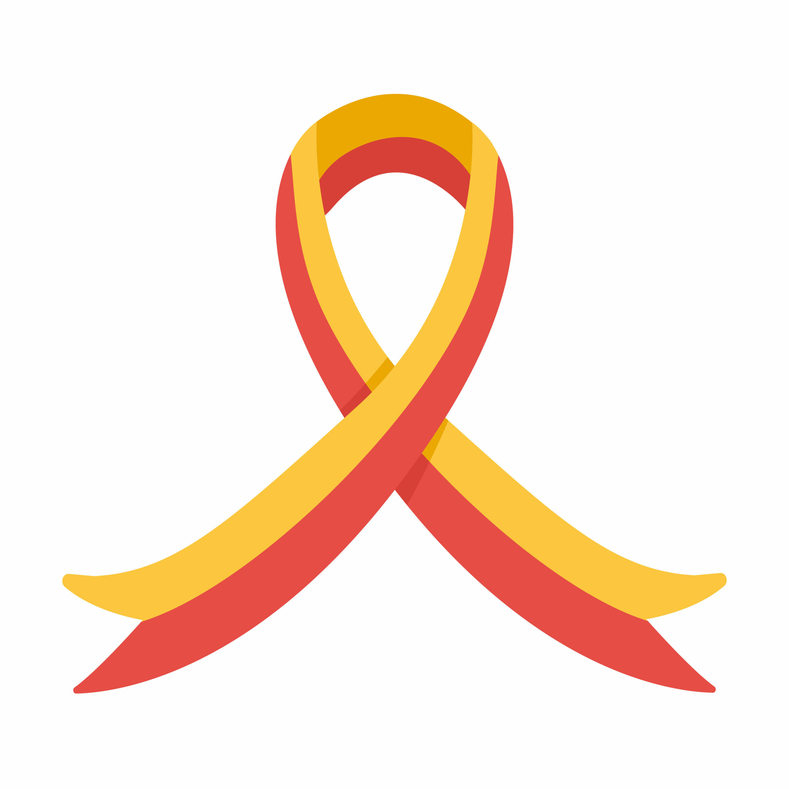ribbon with Red and yellow stripes isolated on white.