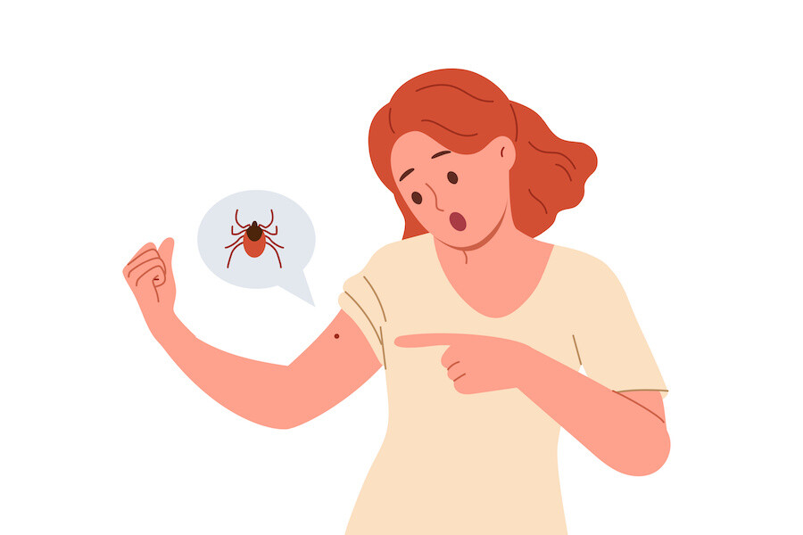 woman with tick bite