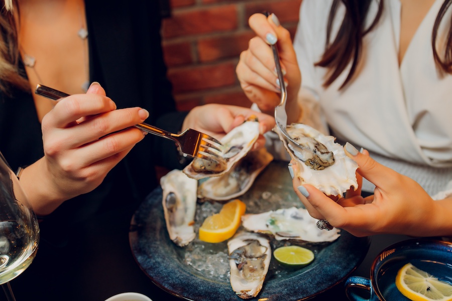 raw oysters