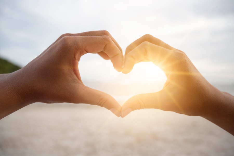 Hands in a heart shape