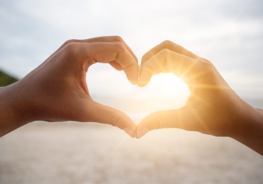 Hands in a heart shape