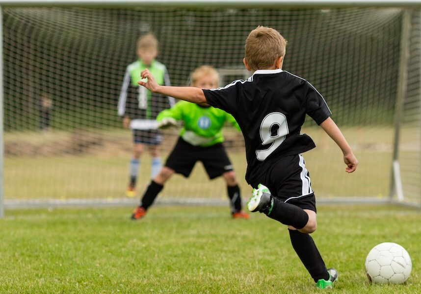 Kids soccer penalty kick