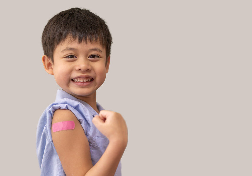 happy vaccinated child